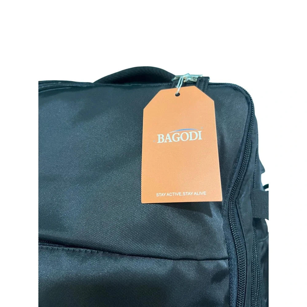 BAGODI Travel Backpack Unisex Large Black Multi-Functional Carry-On Luggage NEW